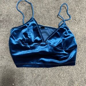 Blue Velvet Crop Top